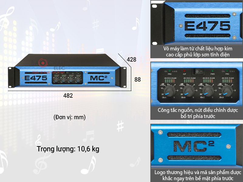Cục đẩy c&ocirc;ng suất MC2 Audio E475