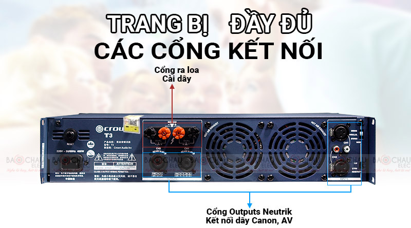 Cục đẩy c&ocirc;ng suất crown T3 ch&iacute;nh h&atilde;ng