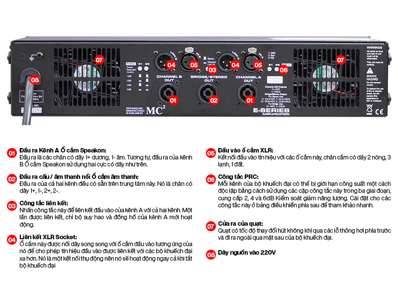 Cục đẩy c&ocirc;ng suất MC2 Audio E25