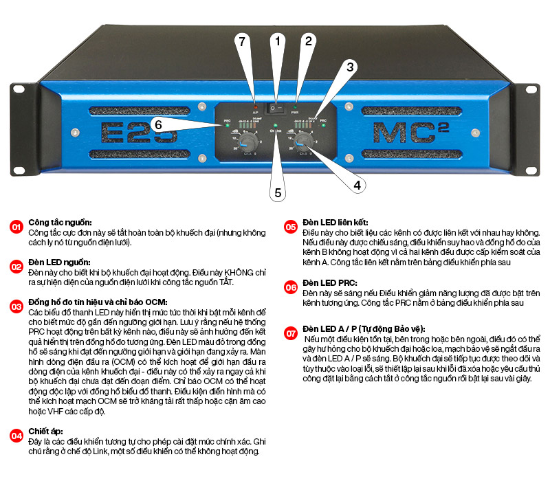 Cục đẩy c&ocirc;ng suất MC2 Audio E25