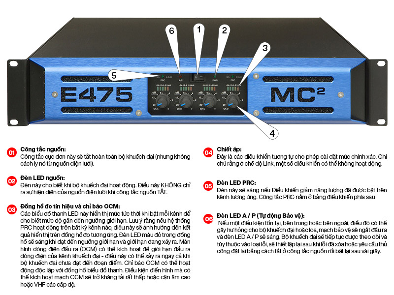 Cục đẩy c&ocirc;ng suất MC2 Audio E475