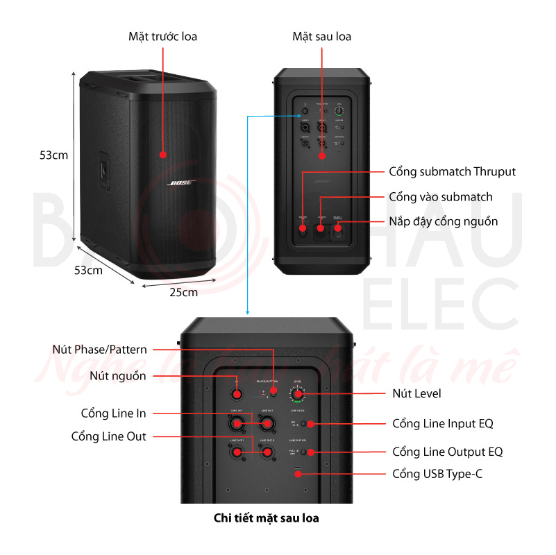 Ảnh kĩ thuật Loa Bose Sub2 Bass Module