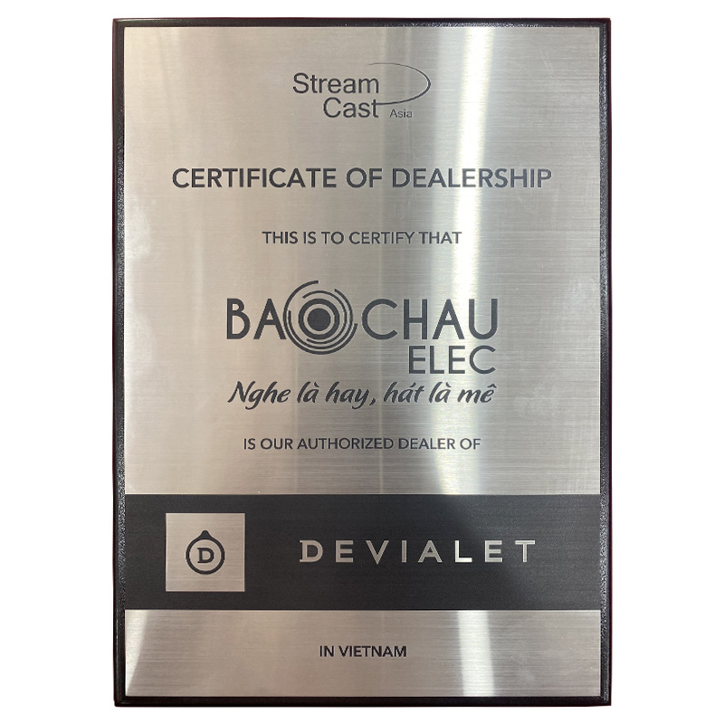 Giấy chứng nhận h&agrave;ng ch&iacute;nh h&atilde;ng Loa Devialet