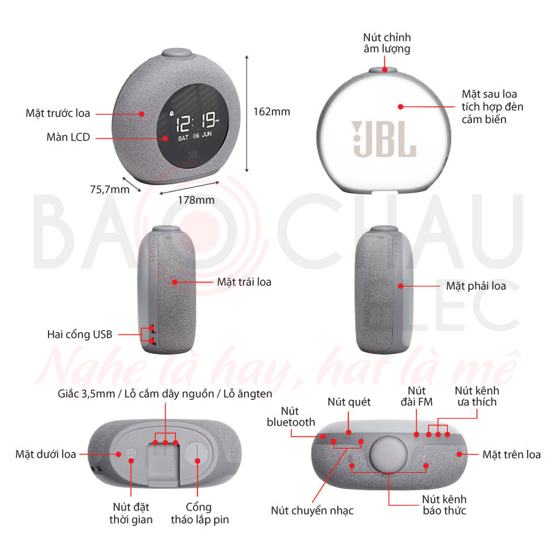 Ảnh kĩ thuật Loa bluetooth JBL Horizon 2