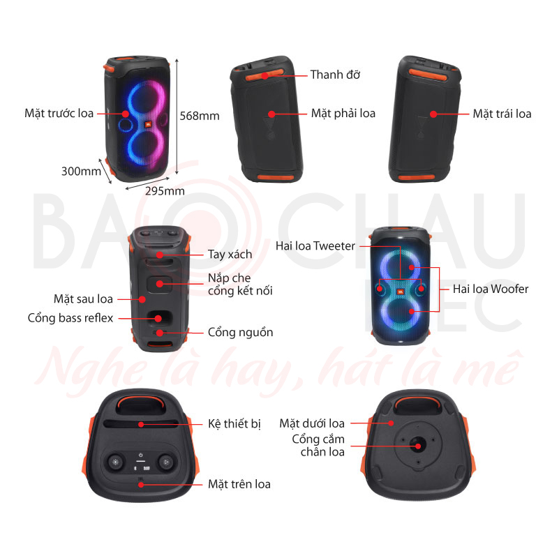 Ảnh kĩ thuật Loa bluetooth JBL PartyBox 110 ( 160W, Pin 12h, IPX4)