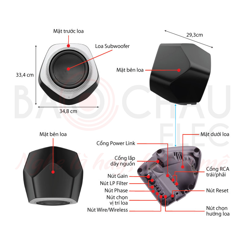 Ảnh kĩ thuật Loa sub B&O Beolab 19 (320W, Sub kép Bass 20cm, Bảo hành 3 năm)