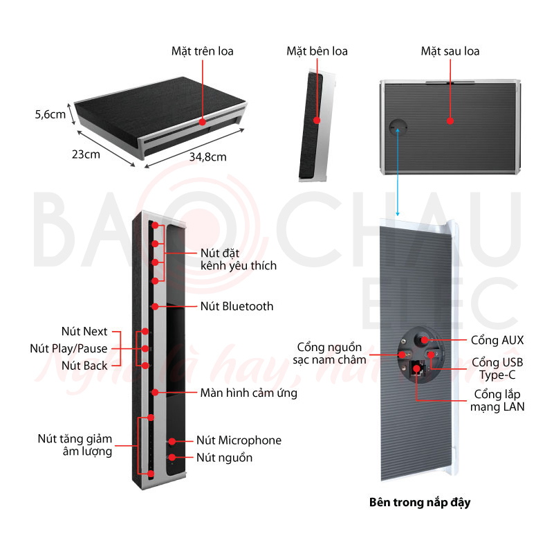 Ảnh kĩ thuật Loa B&O Beosound Level (105W, Pin 16h, IP54, Bảo hành 3 năm)