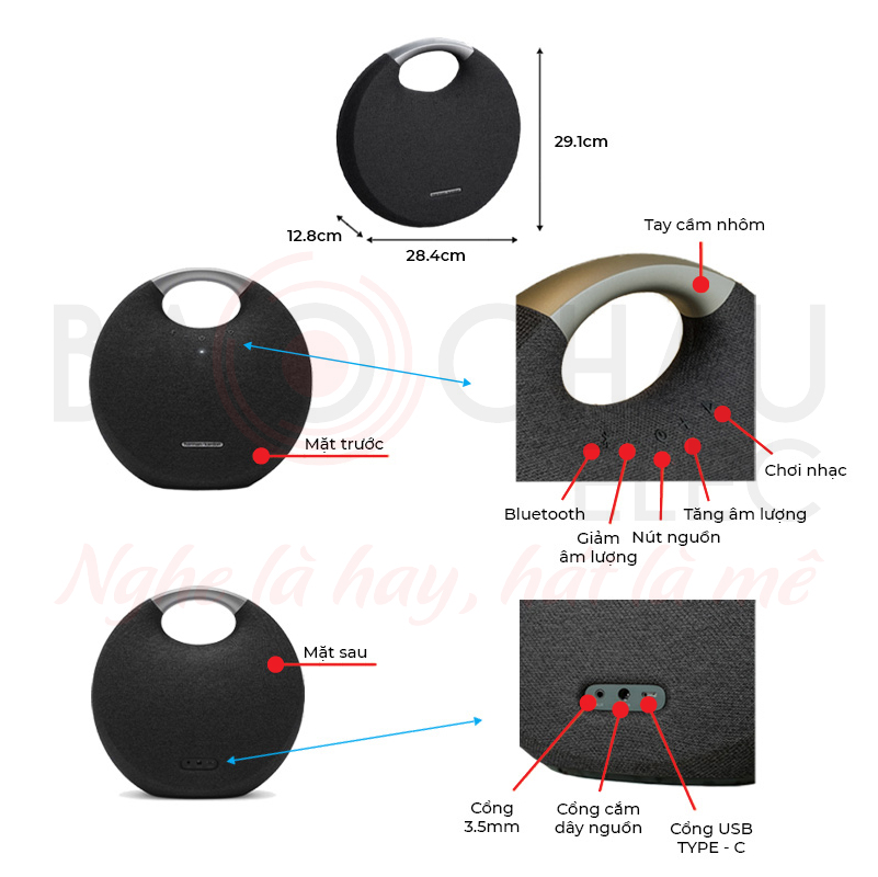 Ảnh kĩ thuật Loa bluetooth Harman Kardon Onyx Studio 6 (50W, Pin 8h, IPX7)