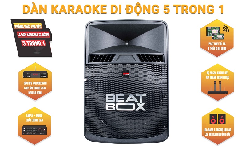 D&agrave;n karaoke di động 5 trong 1