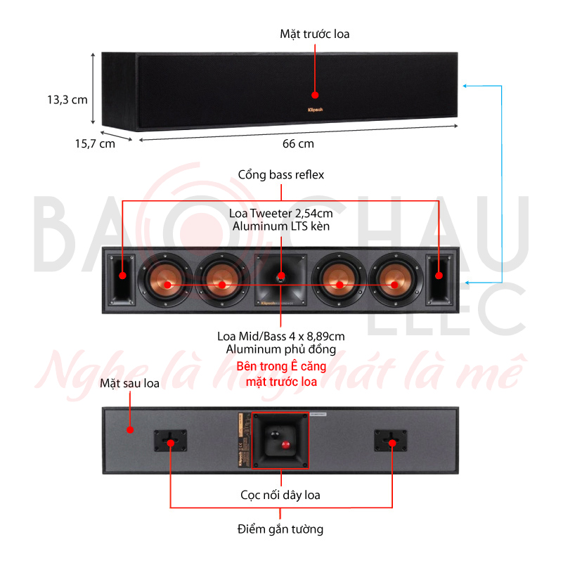 Ảnh kĩ thuật Loa Center Klipsch R-34C