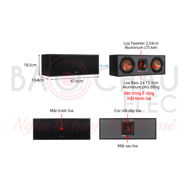 Ảnh kĩ thuật Loa Center Klipsch R-52C