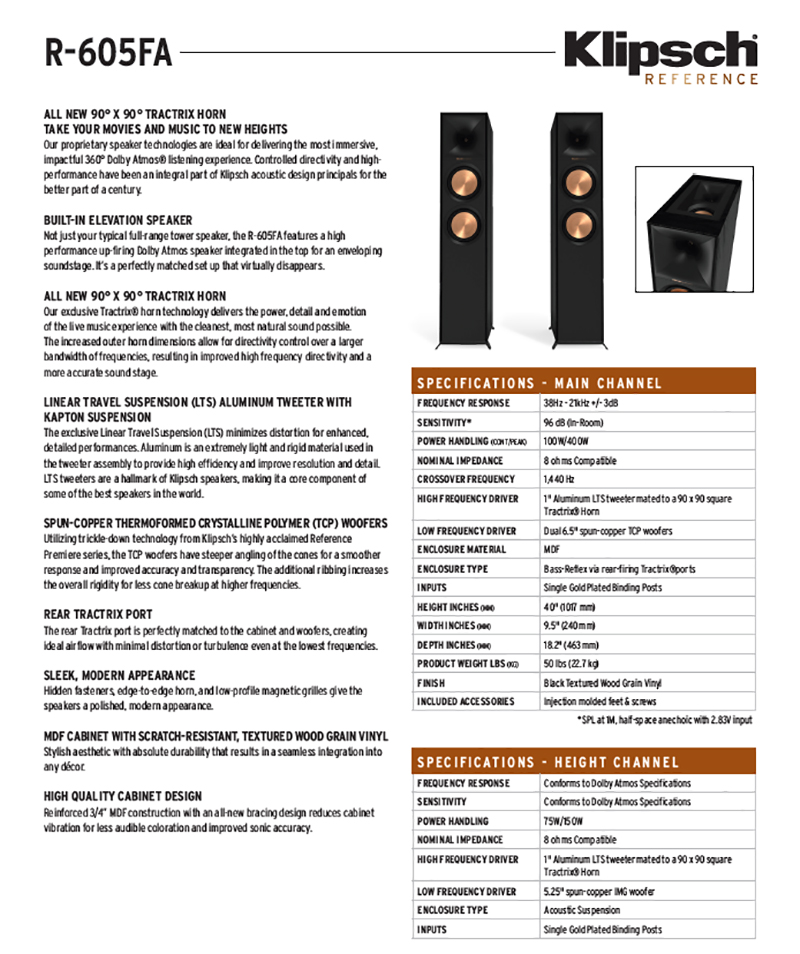 Loa Klipsch R-605FA 