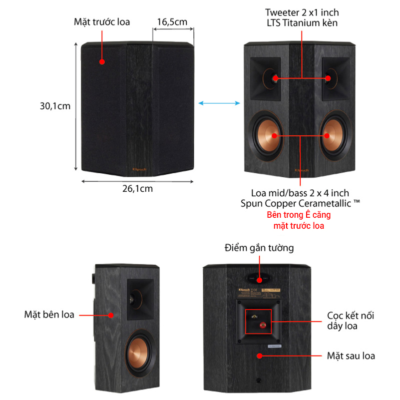 Ảnh kĩ thuật Loa Klipsch RP-402S (Surround)