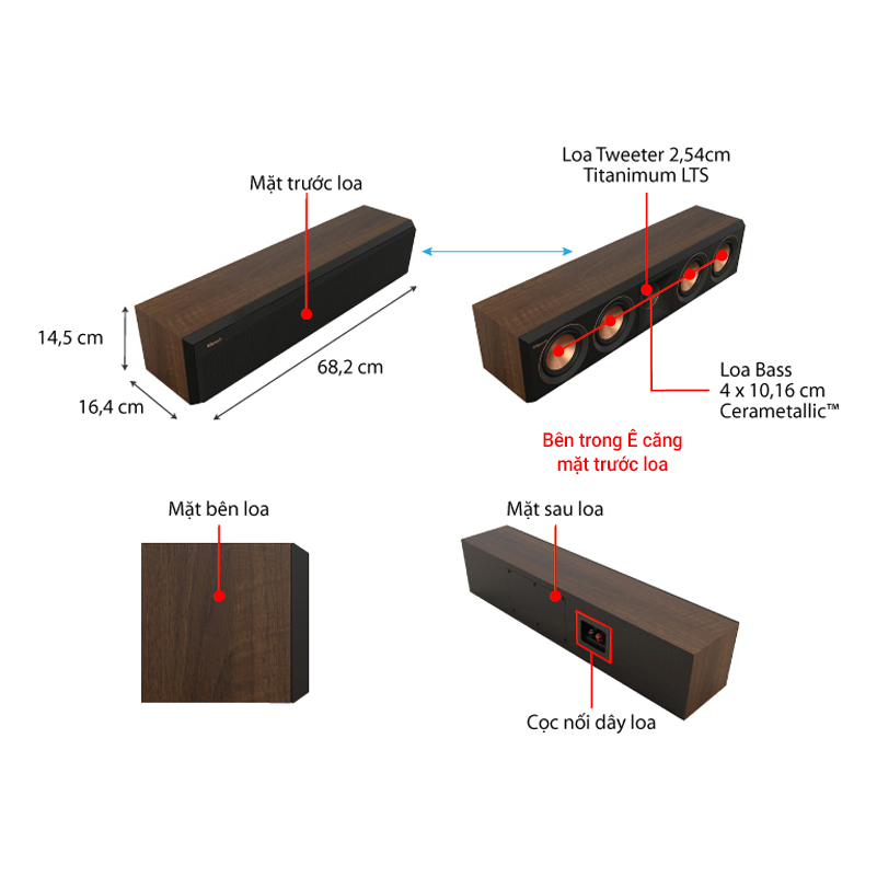 Ảnh kĩ thuật Loa Klipsch RP-404C II (Center)