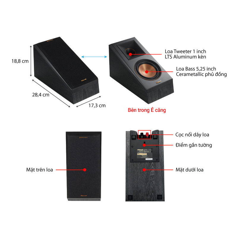 Ảnh kĩ thuật Loa Klipsch RP-500SA (Bookshelf/Surround)