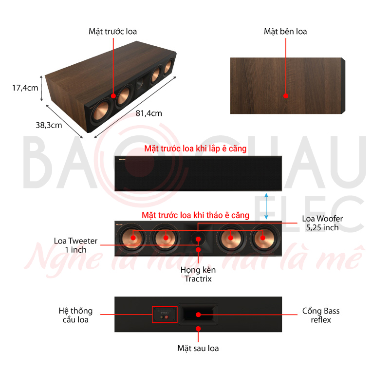 Ảnh kĩ thuật Loa Klipsch RP-504C II (Center)