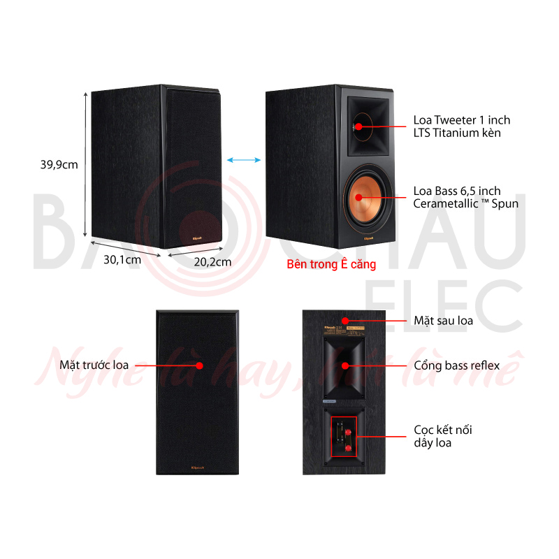 Ảnh kĩ thuật Loa nghe nhạc Klipsch RP-600M (Bookshelf)