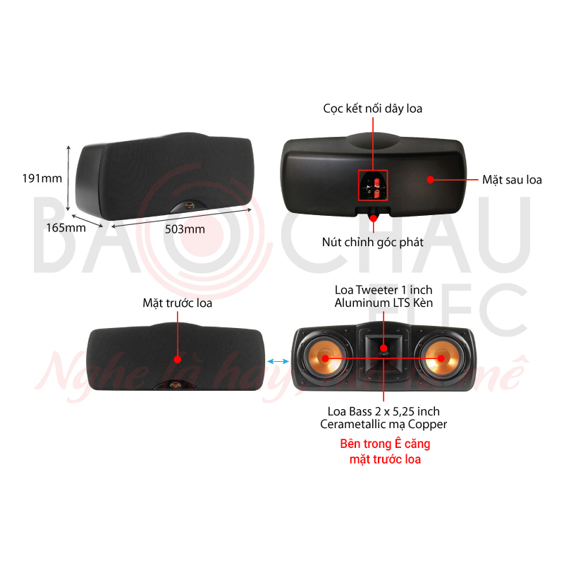 Ảnh kĩ thuật Loa Klipsch Synergy Black Label C200 (Center)