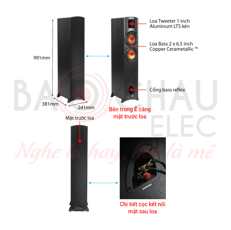 Ảnh kĩ thuật Loa Klipsch Synergy Black Label F200