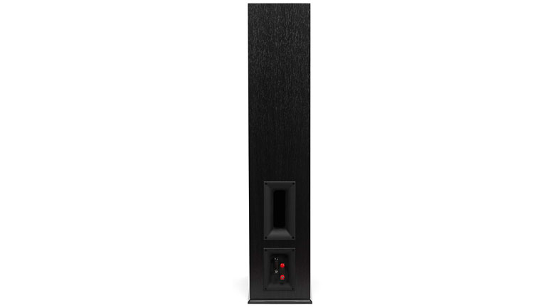 Mặt sau Loa Klipsch RP 260F l&agrave; c&aacute;c cầu kết nối c&ugrave;ng 1 cổng tho&aacute;t hơi
