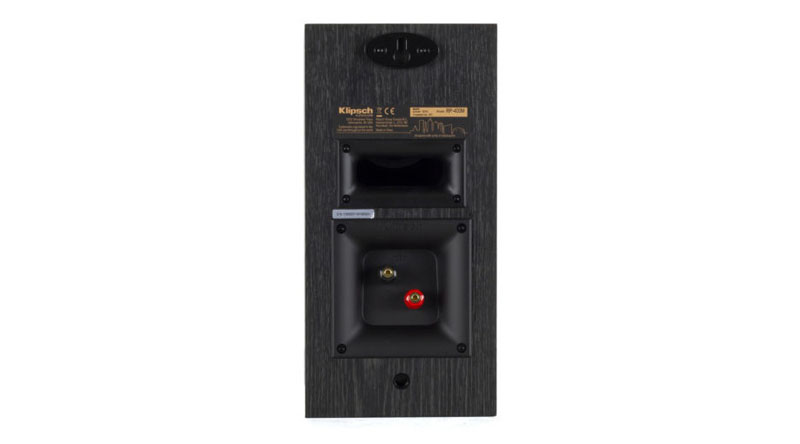 Loa nghe nhạc Klipsch RP-400M với hệ thống cổng kết nối khoa học, logic thuận lợi khi phối gh&eacute;p sản phẩm