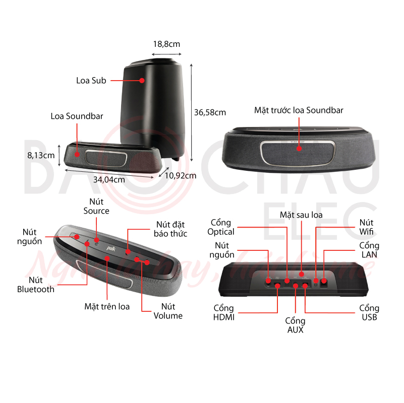 Ảnh kĩ thuật Loa soundbar Polk audio Magnifi Mini