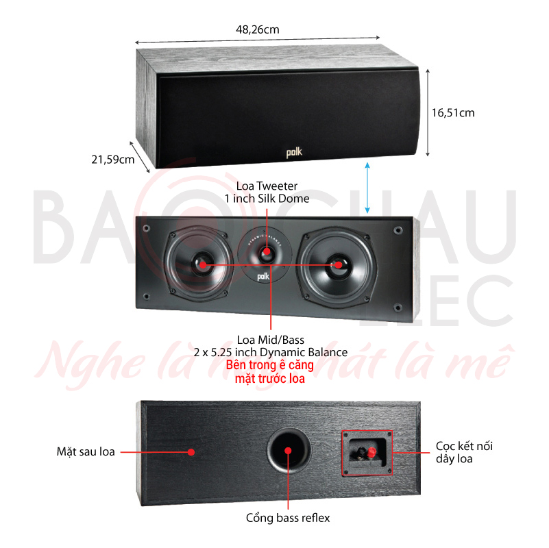 Ảnh kĩ thuật Loa Polk audio T30 (center)