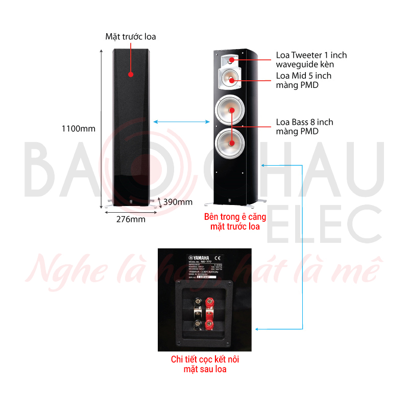 Ảnh kĩ thuật Loa Yamaha NS-777 (Đen)