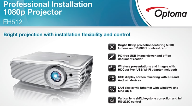 M&aacute;y chiếu Optoma EH512