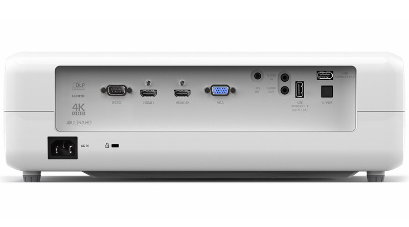 Máy chiếu Optoma UHD50 với hệ thống cổng kết nối đa dạng, linh hoạt