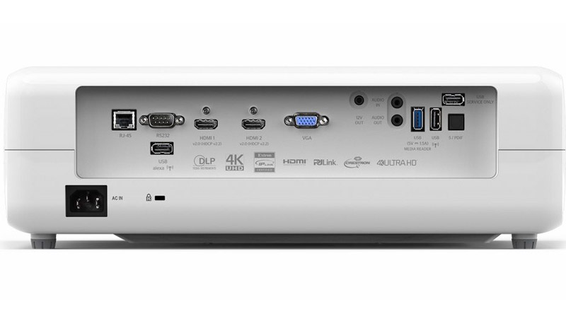 Máy chiếu Optoma UHD51A có cổng kết nối đặt ở mặt sau
