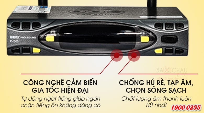 Micro kh&ocirc;ng d&acirc;y BBS F-30 t&iacute;nh năng cảm biến tự ngắt th&ocirc;ng minh