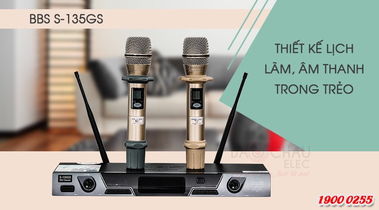 Micro kh&ocirc;ng d&acirc;y BBS S-135GS thiết kế hiện đại 