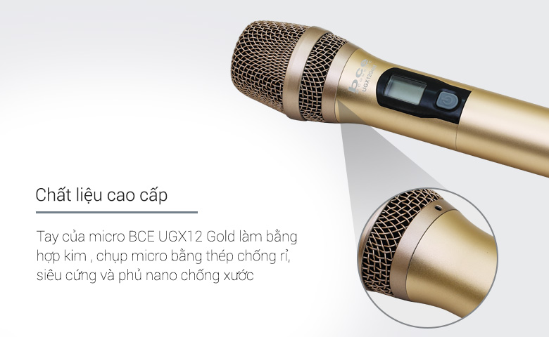 Tay micro kh&ocirc;ng d&acirc;y BCE UGX12 Gold thiết kế đẹp mắt