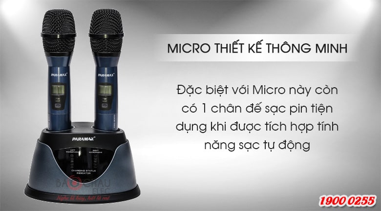 Micro kh&ocirc;ng d&acirc;y Paramax pro 8000 new ch&iacute;nh h&atilde;ng, gi&aacute; rẻ