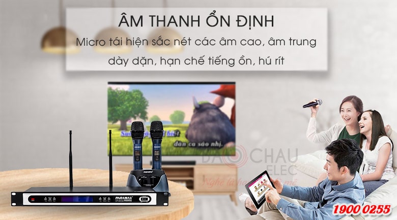 Micro kh&ocirc;ng d&acirc;y Paramax pro 8000 new &acirc;m thanh trong trẻo