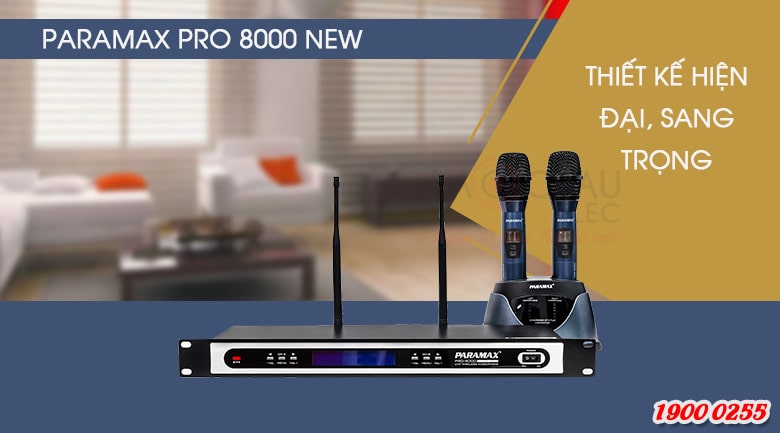 Micro kh&ocirc;ng d&acirc;y Paramax pro 8000 new thiết kế sang trọng