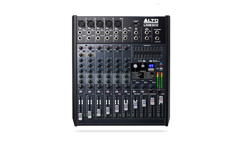 B&agrave;n mixer Alto Live 802 hiển thị m&atilde; m&agrave;u chi tiết
