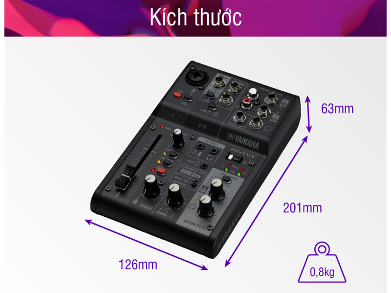 Bàn Mixer Yamaha AG03MK2