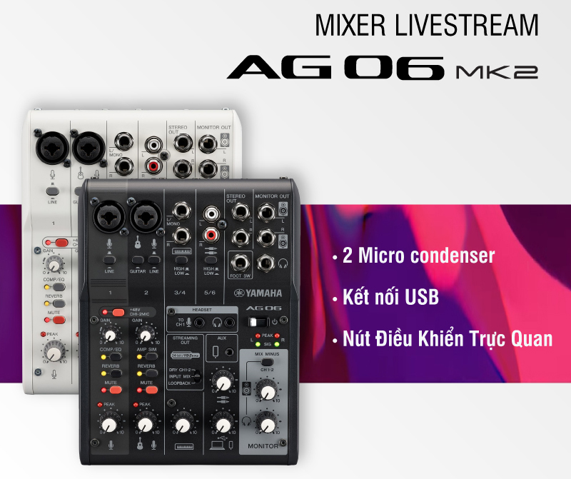Bàn Mixer Yamaha AG06MK2