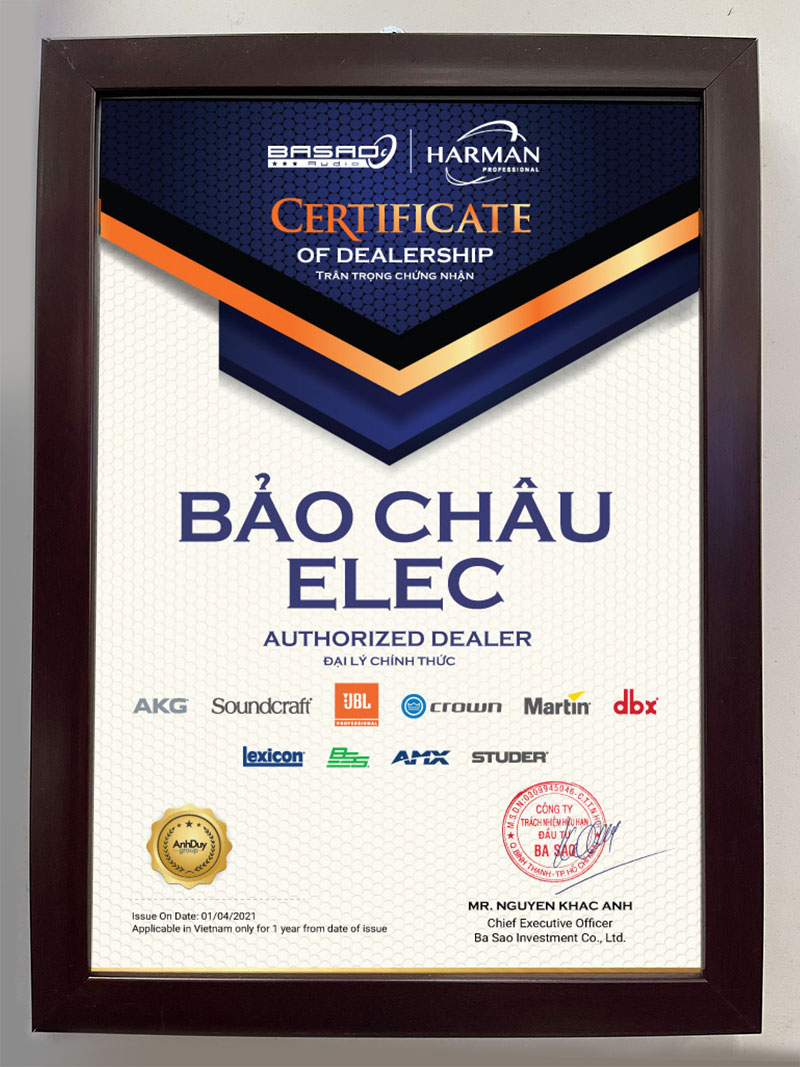 Giấy chứng nhận ph&acirc;n phối h&agrave;ng ch&iacute;nh h&atilde;ng của Ba sao