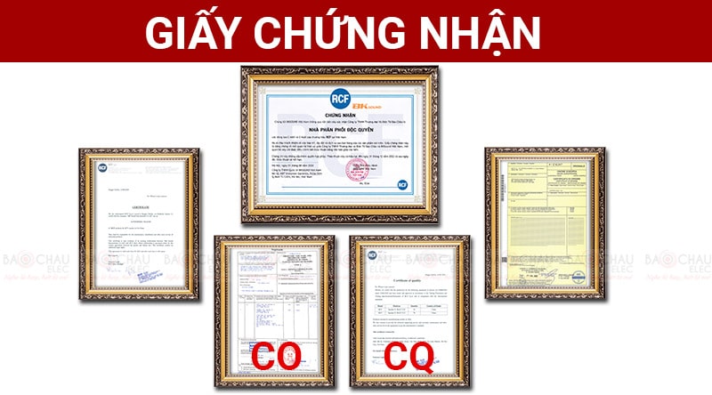 Giấy chứng nhận nhập khẩu CO, CQ của loa RCF