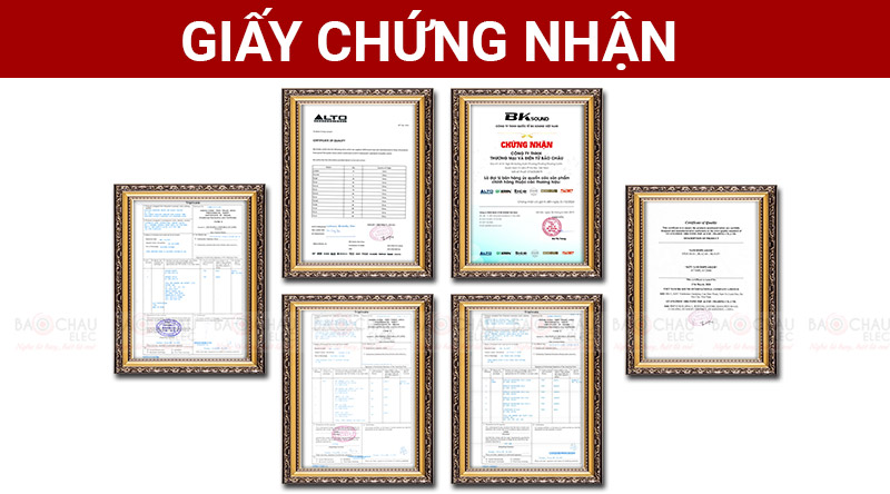 Giấy chứng nhận CO-CQ thương hiệu Alto 