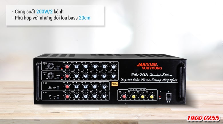 Amply Jarguar Suhyoung 203 Limited Edition thiết kế gồm 2 kênh