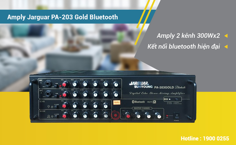 Amply karaoke Jarguar PA-203 Gold Bluetooth
