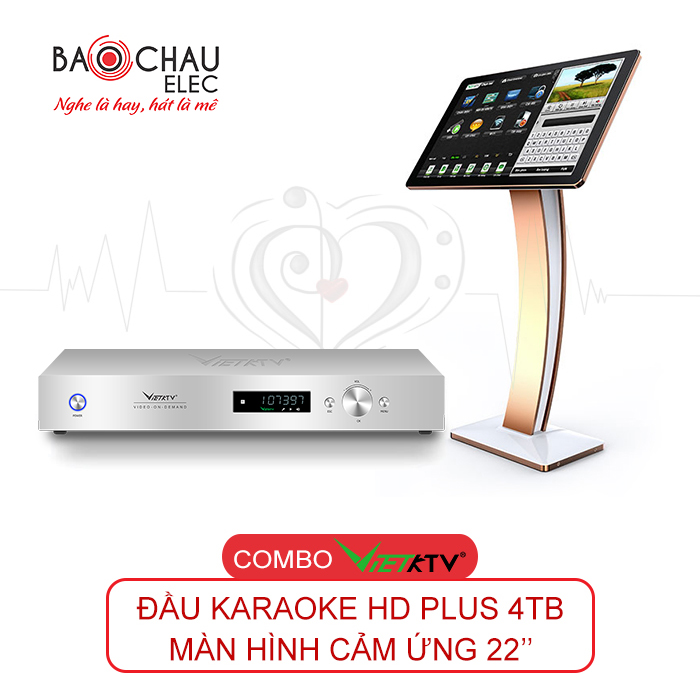 Combo đầu Karaoke Việt KTV HDPlus 4TB + Màn hình 22inch hiện đại, dễ sử dụng