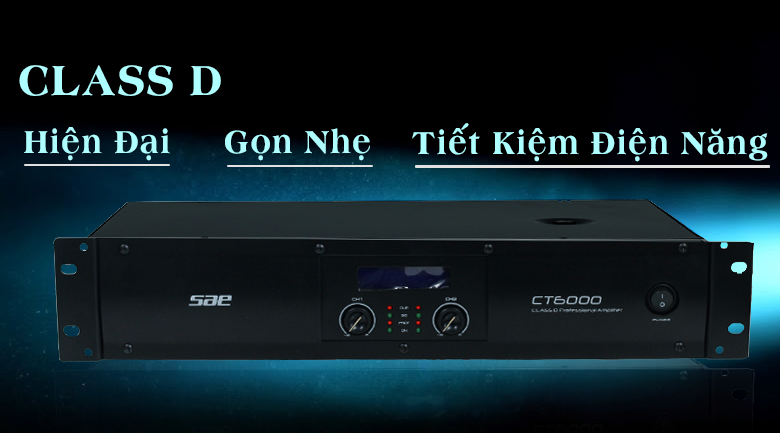 Cục đẩy Công Suất SAE CT6000 gồm 2 kênh