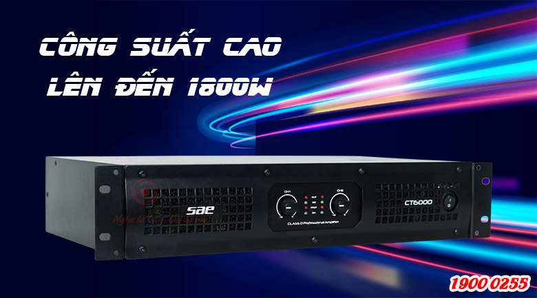 Cục đẩy công suất SAE CT6000 khuếch đại âm thanh ra loa mạnh mẽ