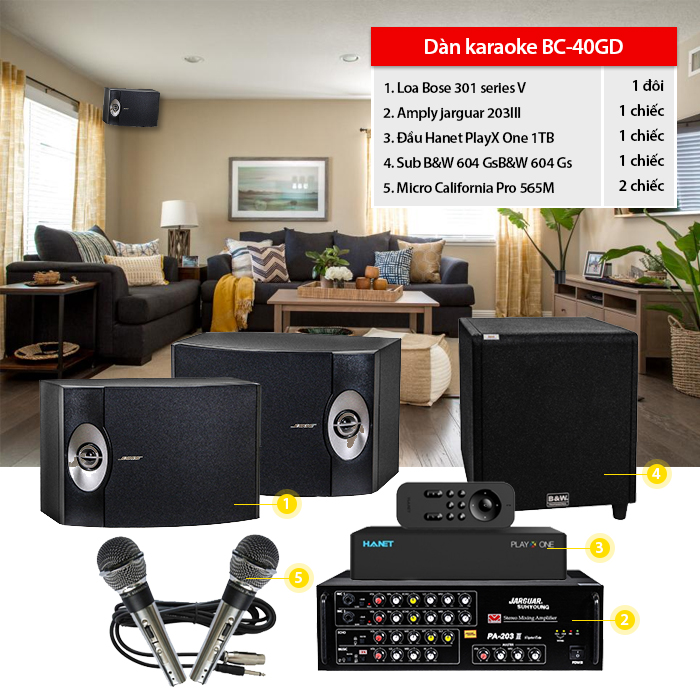 Dàn karaoke BC-40GD Dàn karaoke gia đình BC-40GD chính hãng, giá rẻ