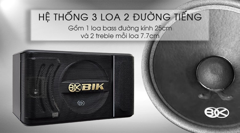 Loa karaoke BIK BJ S886 là hệ thống 3 loa, 2 đường tiếng